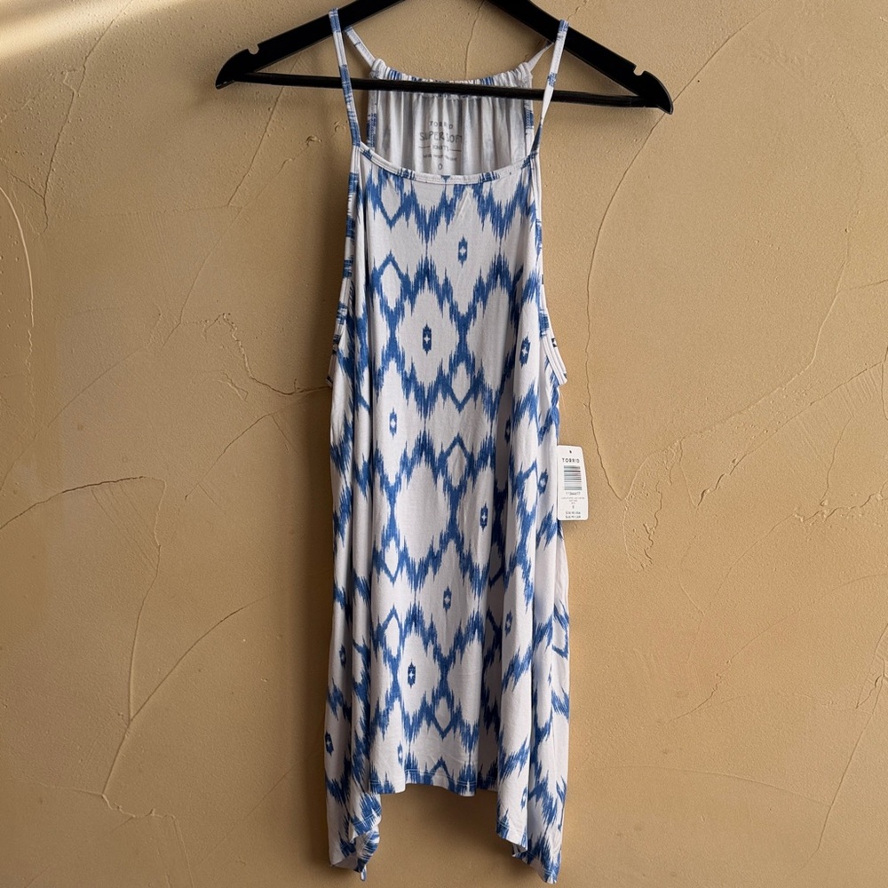 Torrid Blue and White Patterned Tank Top